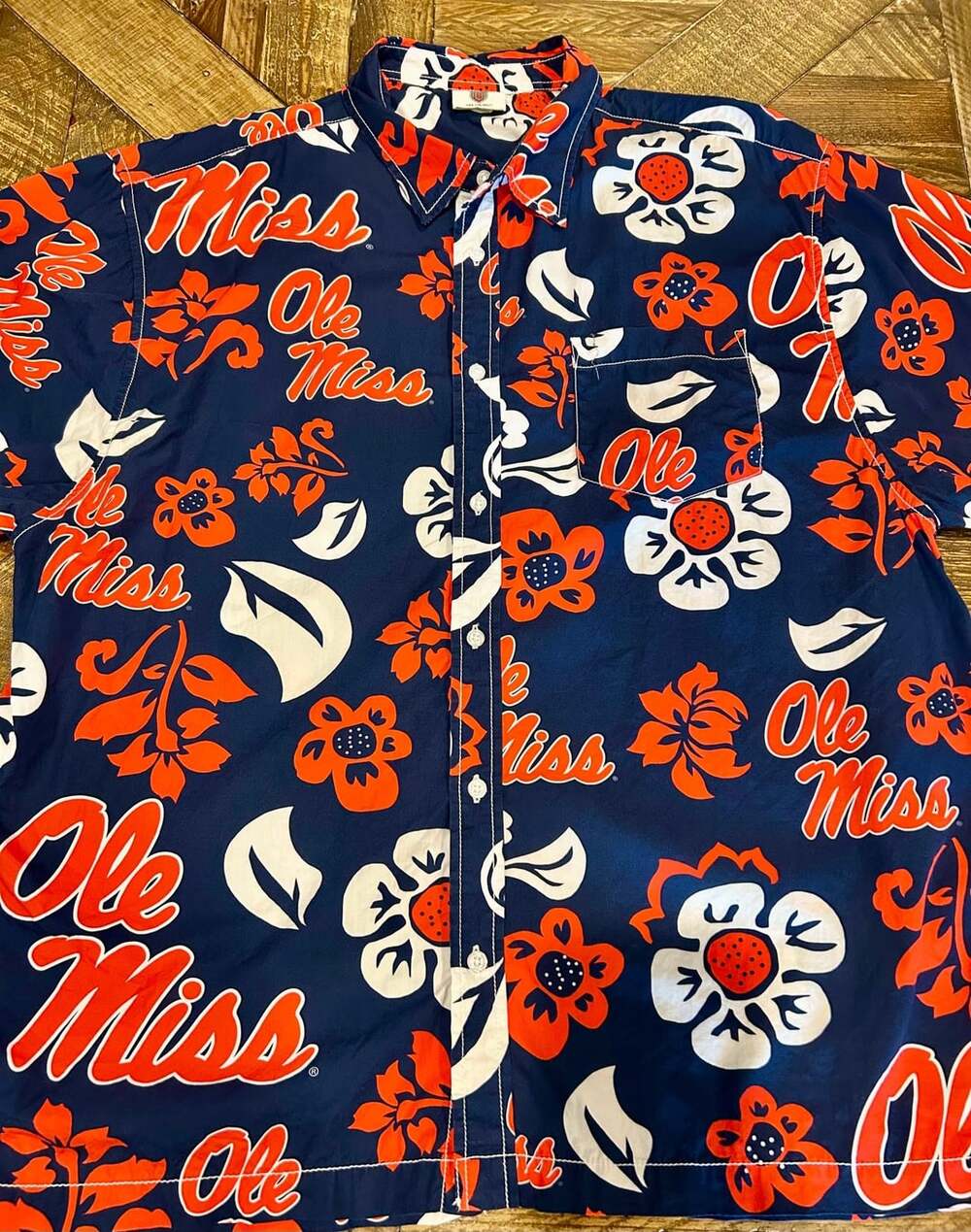 Wes And Willy Ole Miss Rebels Floral Shirt Size XXL